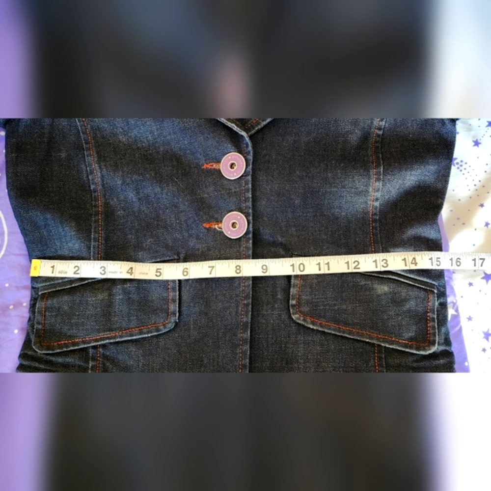 Iceberg ICE·J Y2K Studded Logo Denim Blazer Jacket Made in Italy IT44/M - Picture 10 of 11